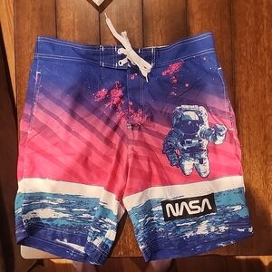 Buzz Aldrin NASA Mens Board Swim Trunks Shorts Space Surf Beach Pool SIZE LARGE